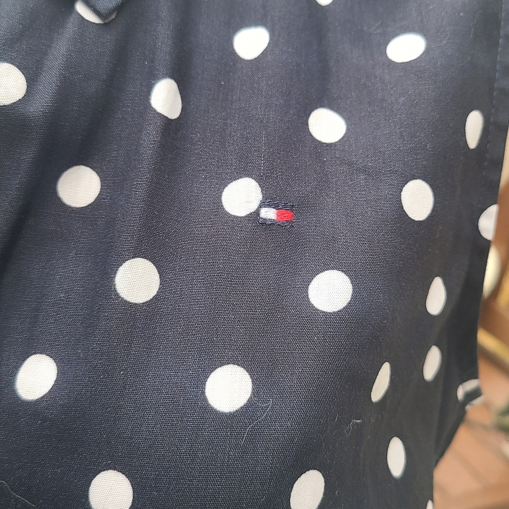 Tommy Hilfiger Dark Blue and White Polka Dot Dress